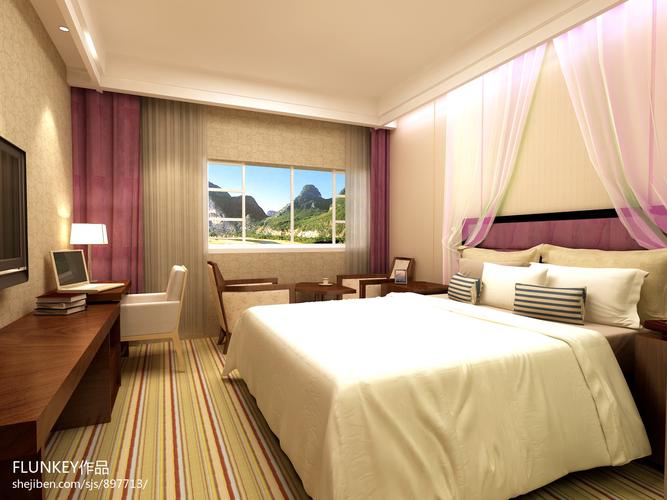 商务酒店设计大床房装修图片